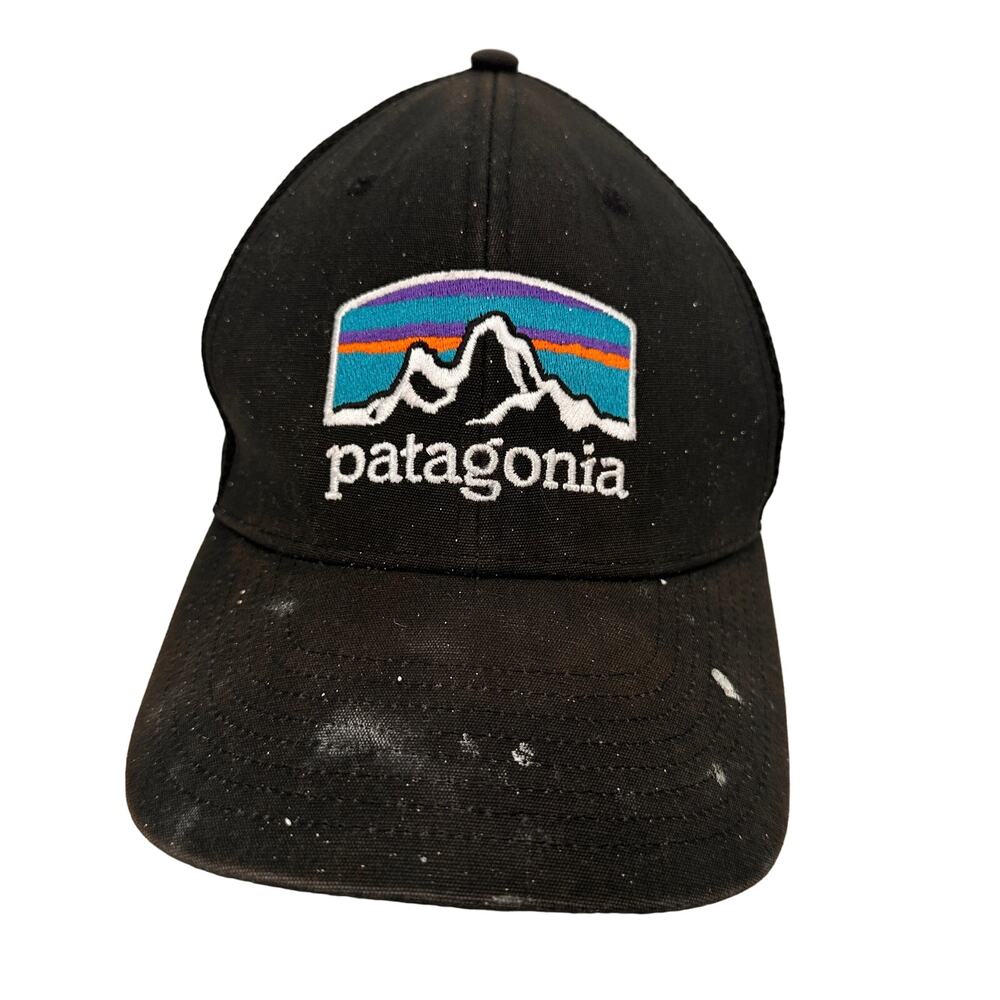 Patagonia Black Logo Mesh Hat
